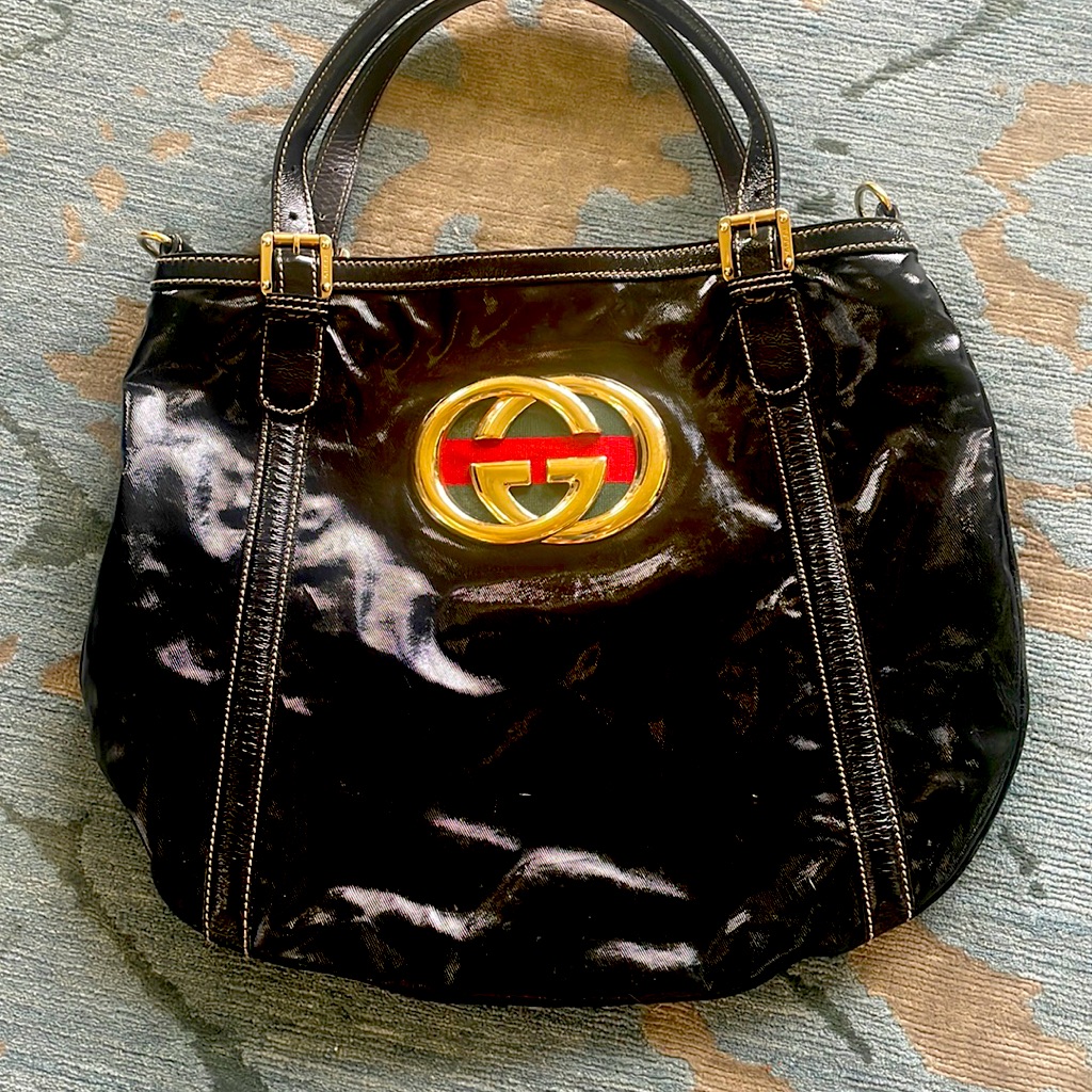 Authentic Gucci Dialux Gg Britt Hobo Bag